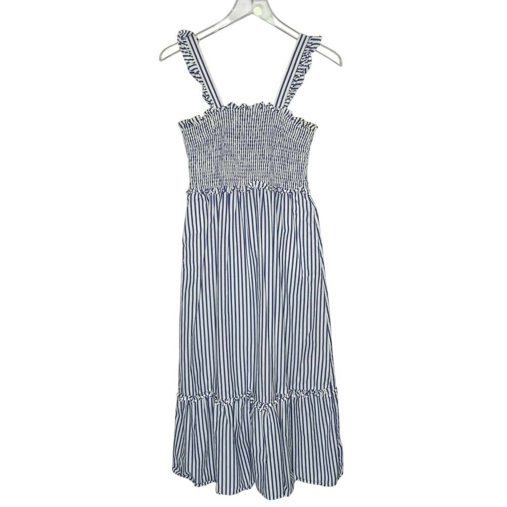 Draper James Kimberly Smocked Sleeveless Midi Dress S Blue White Cottage